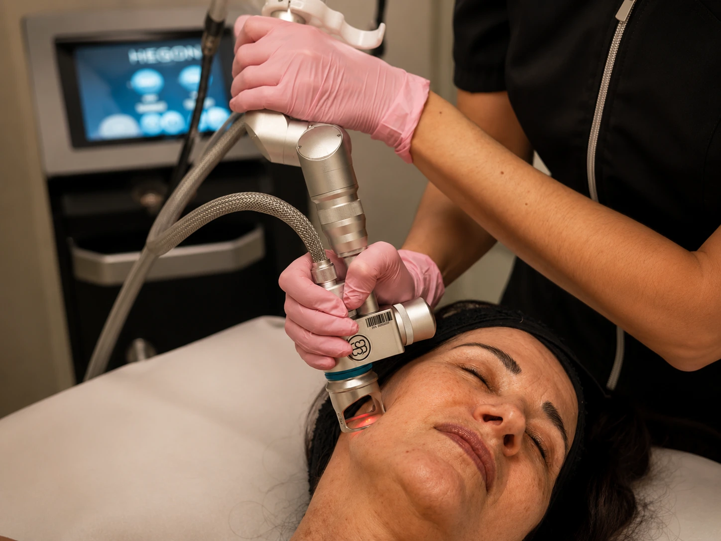 Tratamento facial com Laser CO₂ na Baumi Clínica em Cascavel.